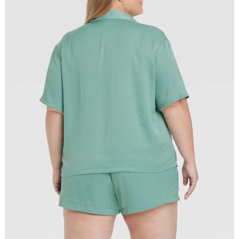 Auden Sage Green 2 Piece Shirt and Shorts Set 1X‎ New - Picture 2 of 4